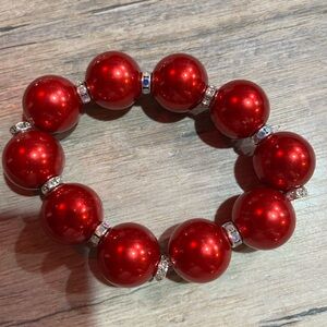 Elegant Red Beaded Bracelet